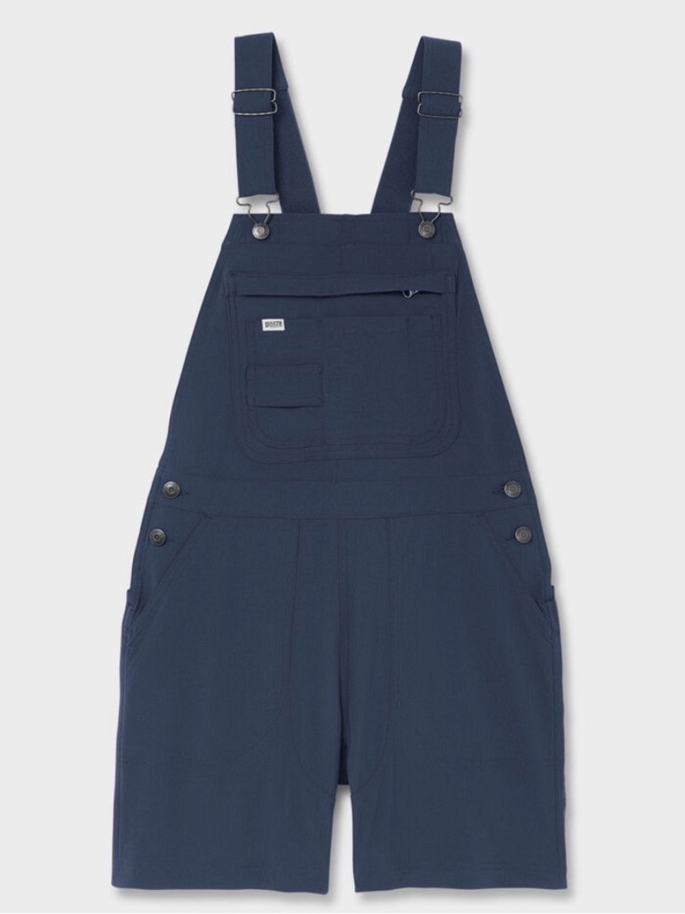Duluth Trading Co Navy Short Overalls-Style Bodysuit with Zippered Bib